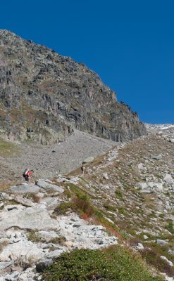 Alps2013-7 The long short cut up the moraine